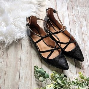 Black Strappy Flats
